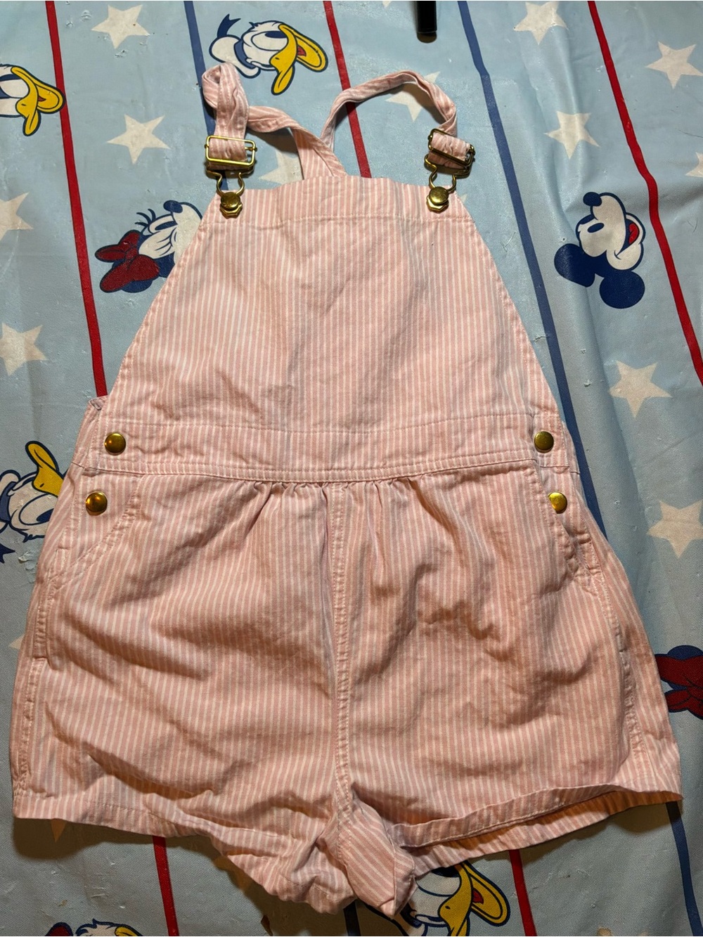 The Beaufort bonnet company pink & white girls striped overalls shirts size 10